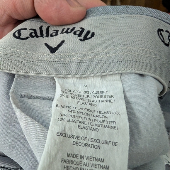 Callaway Men's Charcoal Flat Front Shorts - Picture 2 of 4